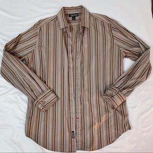 Blue Brown Striped Guess dress shirt
